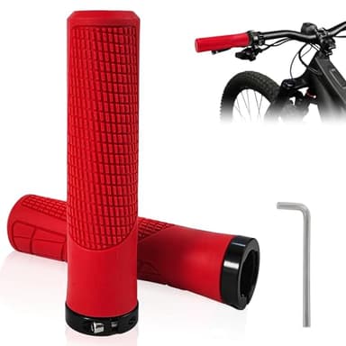 xiaoxiaozhijia Puños de Bicicleta Ergonómico,Manillar de Bici Universal de 22mm,Manillar de Empuñadura para MTB/BMX/Montaña/Bici Plegables/Bicicletas Urbanas/Scooter (Rojo)
