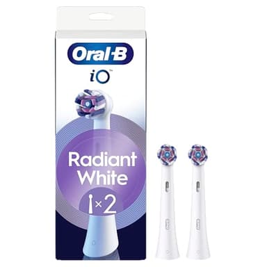 Oral-B Serie IO Radiant White,Cepillos Redondos Auténticos, Eliminación De Placa Profunda, x2