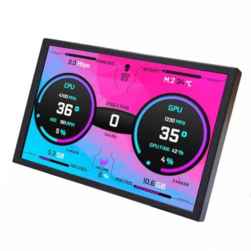 VSDISPLAY Monitor LCD IPS de 8 Pulgadas, 1280 x 800, USB C, tamaño Universal de Montaje de Ventilador de 120 mm, para AIDA64 DIY CPU GPU, Pantalla de computadora de Temperatura