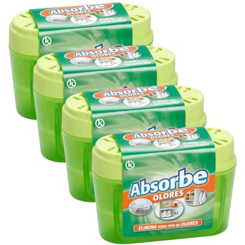 KROWN - Absorbe Olores 40 gr, Absorbe Malos Olores en Baños, Aseos, Cocinas, Salones Armarios, Librerías, Cajones - Hecho en España (4 Unidades)