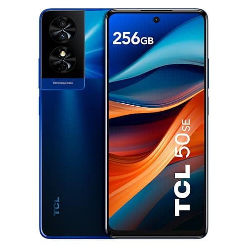 TCL 50 SE 256GB - Smartphone de 6.78" (Pantalla 90Hz, 12GB (6+6) - 256GB, Ampliable MicroSD, Dual SIM, Doble Altavoz, Cámara 50MP, Batería 5010mAh, Android 14.) Midnight Blue