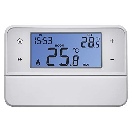 Emos Termostato de ambiente digital compatible con OpenTherm, programable, cableado, de montaje en superficie, blanco, 12,6 x 8,4 x 2,6 cm