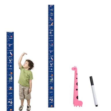 Listón de Crecimiento para Bebé,medidor niños pared,Tabla de Altura para Niños, Tabla de Crecimiento medidor altura niños pared,Gráfico de Altura,para Bebé Dormitorio Decoración,Con regla y bolígrafo
