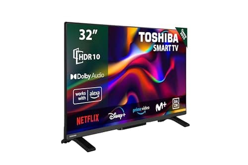 Toshiba 32WV2463DG Smart TV de 32" con Resolución HD HDR10, Compatible con Asistente de Voz Alexa, TV Satélite, Dolby Audio