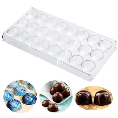 Roundsky 24 hoyos media bola forma policarbonato barrita forma media bola caramelo fabricante molde molde hornear moldes