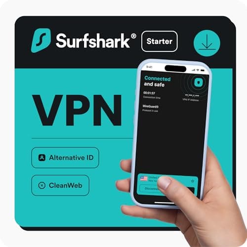 Surfshark Starter | VPN, Alternative ID, CleanWeb | Windows/Mac/Linux/Androis/iOS | Starter | 12 Meses | Código de activación enviado por email