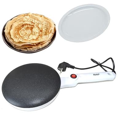 Crepera Eléctrica, Crepera,Plancha Redonda Para Crepes Dulces Y Salados,Termostato Regulable,Fácil De Limpiar,Revestimiento Antiadherente,Para Crepes Finísimas (Color blanco)