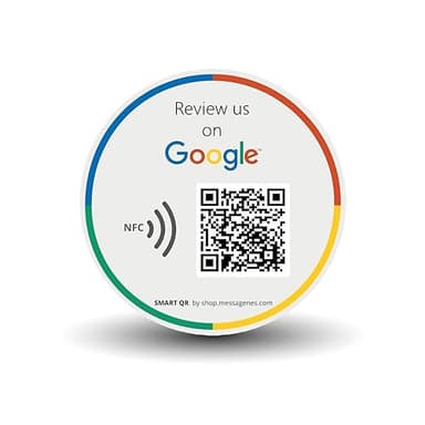 Pegatinas para Reseñas de Google - 1 Pegatina QR & NFC - Déjanos tu Reseña en Google Pegatina - iPhone & Android - Pegatina para Impulsas mis Reseñas - Configuración en Casa | MESSAGENES