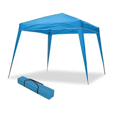 Wasabi - Carpa Plegable 3x3 m Compact Azul – Resistente al Agua - Incluye Vientos y Piquetas de Fijación - Estructura de Acero - Cenador para Jardín – Pérgola Playa - Camping Fiestas Patio Terraza