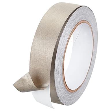 OLYCRAFT Cinta de Tela Faraday de 65 pies Cinta de Tela RF de Doble Conductividad Cinta Conductora de Alto Blindaje Cinta Adhesiva de Tela Plateada Rollo de Cinta Adhesiva para Bloqueo de Señal