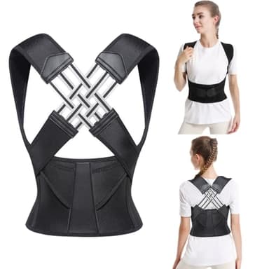 VicBou Corrector Postura Espalda Ajustable, Corrector de Postura para Hombre y Mujer, Shoulder Brace Posture, Cinturón de soporte de Espalda Ajustable, Estabilizador para Espalda y los Hombros- L