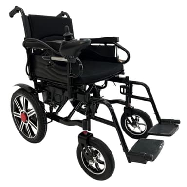 FERRUCCI COMFORT Silla de ruedas automática eléctrica plegable, autonomía 25 Km, velocidad 6 km/h, profesional, negra, capacidad de carga 120 kg;