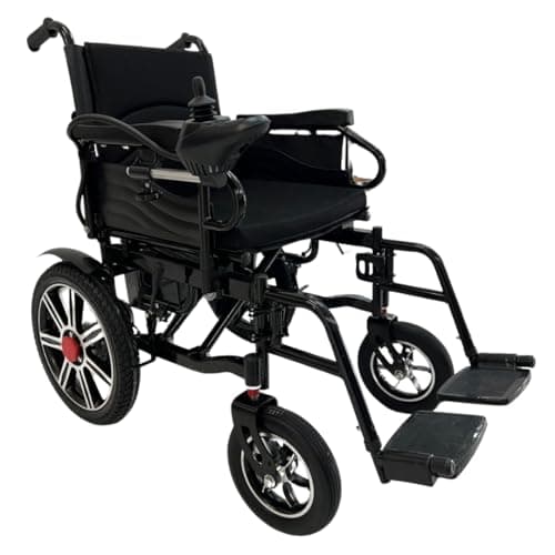 FERRUCCI COMFORT Silla de ruedas automática eléctrica plegable, autonomía 25 Km, velocidad 6 km/h, profesional, negra, capacidad de carga 120 kg;