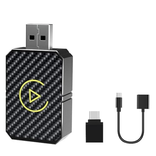 Adaptador Carplay Inalambrico, 2025 Mejora Car Play Inalámbrico para Apple Coche, Convierte Adaptador Carplay con Cable a Inalámbrico, Plug & Play Carplay Compatible iOS 10+