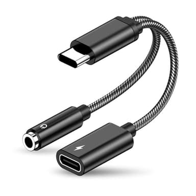 SHUBEIEUMI Adaptador de Cargador y Auriculares USB C a Jack de 3,5 mm, 2 en 1 USB C a Conector de Audio Auxiliar, para Sumsung S22/S21/S21, Huawei P40/P30,Pixel 3/2 XL,Xiao-mi9/8, Note 20/10