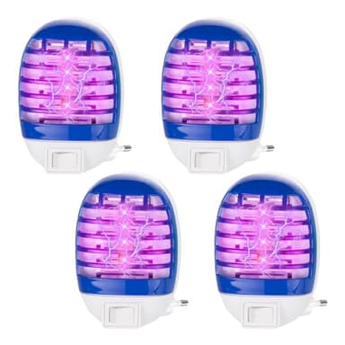 Lámpara Antimosquitos, 4PCS Mata Mosquitos Electrico, Lámpara Antimosquitos Electrico con LED UV, Mata Mosquitos Moscas Lámpara, Trampa de Insectos para Interior Comedor, Cocina, Dormitorio
