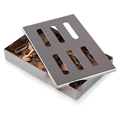 Blumtal Caja Ahumador de Alimentos - Acero Inoxidable 20x13x3,5 cm - Smoker Box Barril Ahumador Barbacoa Carne para Parrillas de Gas, Carbon o Leña - Accesorio para barbacoa Lavable