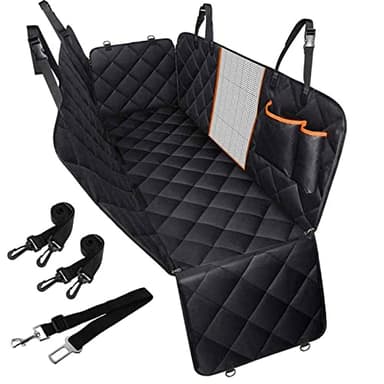 Ruiqas Dog Seat Back Seats Cover Waterproof Dog Hammock Car Seat Cover with Mesh Window Pockets for Car Backseat Protection