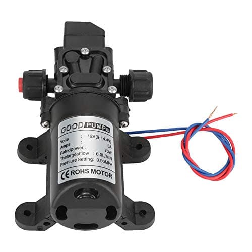 Bomba de Agua Autocebante DC 12V 0.9Mpa 6L/Min 70W - Diafragma de Alta Presión, Manguera Rriego Jardín Limpio