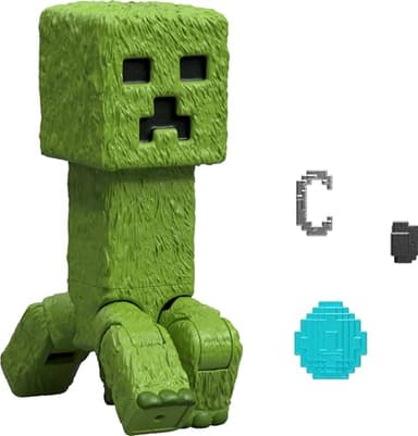 Mattel Minecraft Creeper, Conjunto de Figura de acción y Accesorios, Personaje Coleccionable de 10,16 cm Inspirado en “Una película de Minecraft”, JFR58