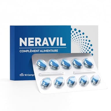 NERAVIL 10x comprimidos azules de alta dosis para hombres - con ingredientes naturales - Efecto rápido - Extra fuerte con Ginseng, Guaraná y Ashwagandha