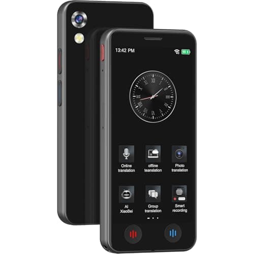 Traductor Instantaneo de Voz A40, AI Traductor Inteligente de Idiomas con Pantalla de 5 Pulgadas, 8 Megapíxeles, 139 Idiomas En Línea/17 Offline(Español Offline) por Viajes y Negocios