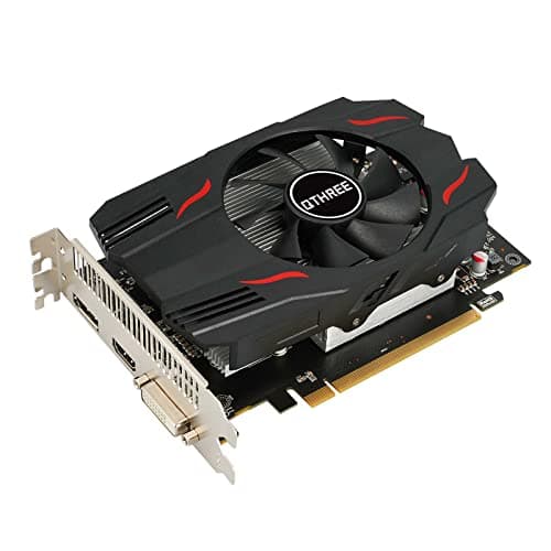 QTHREE Radeon RX 550 Tarjeta Grafica, 4GB GDDR5 128-bit, DVI-D, HDMI, DisplayPort, PCI Express x8, Tarjeta de Vídeo Gaming para PC, DirectX 12, Computer GPU