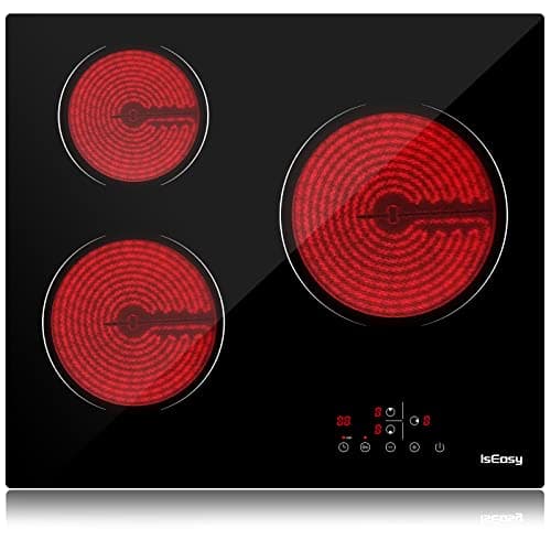 Suodi Placa de vitrocerámica, Placa de cocción vitrocerámica (3 fogones), Negro