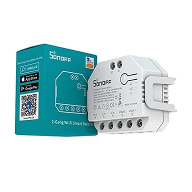 SONOFF Power Metering Smart Switch，Interruptor Inteligente para Persianas y Garaje, 2 Canales-Interruptor WiFi del Medidor de Potencia,Funciona com Alexa e Google Home,3300w