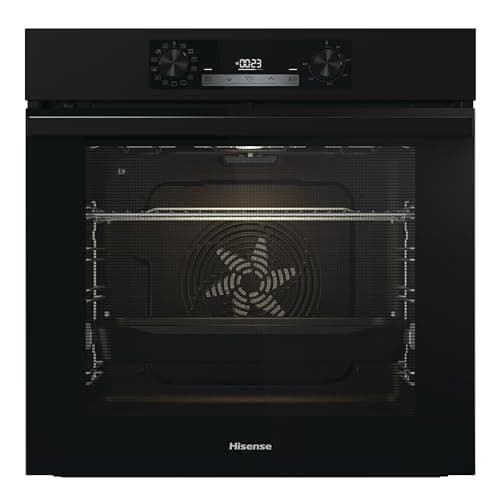 Hisense BI64213EPB- Horno Multifunción, Even Bake 77L, Freidora de Aire, Cocción Congelados, Calentamiento Rápido, Cocción Simultánea x5, Modo Grill/Pizza, Cierre Suave, Negro