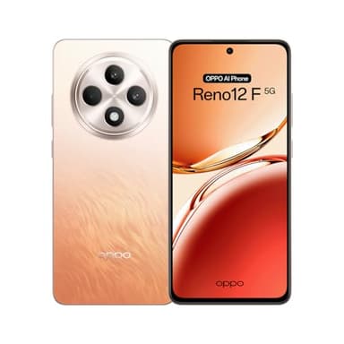 OPPO Reno12F 5G - Smartphone Libre con IA, 16GB (8GB+8GB) 256GB, Pantalla 2.5D AMOLED 6.7", Cámara 50+8+32 MP, Android, IP64, Batería 5000mAh, Carga Rápida 45W - Amber Orange