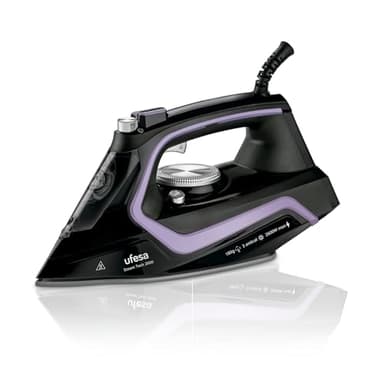 Ufesa Steam teach 2600, Plancha de Vapor 2600W, Golpe de Vapor Max 180gr y Constante 35gr /min, Suela Cerámica, Triple Sistema Antical, Antigoteo
