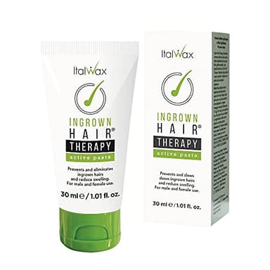 Italwax Pasta Tratamiento de vello enquistado - 30ml - Previene la aparición del vello enquistado después de la depilación en zonas sensibles como bikini, axilas y cara
