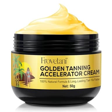 Crema aceleradora de bronceado, acelerador Golden Tan para sol y solarium al aire libre, crema bronceadora natural para tumbonas y sol al aire libre, logra un bronceado natural de la piel (50 g)