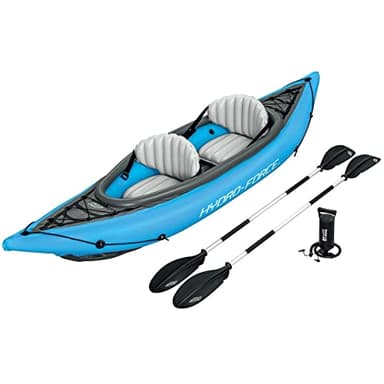 Bestway Hydro-force, Kayak Inflable Cove Champion X2 Para 2 Personas Incluye Remos Sillas Bomba Unisex Adulto, Azul (Blue), 331 X 88 Cm