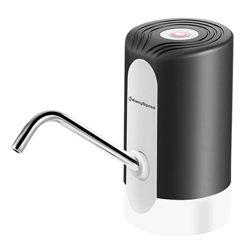 L J UnJeu Dispensador de Agua automático USB portátil, Bomba de Agua con Dos Adaptadores, dispensador de Agua eléctrico, dispensador de Agua de 1200 mAh, Adecuado para el hogar, Camping, Negro
