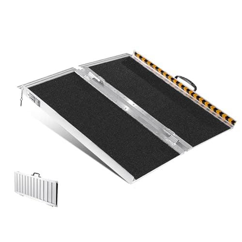 VEVOR Rampa para silla de ruedas, capacidad de 800 libras rampa de umbral plegable portátil de aluminio antideslizante de 24 pulgadas para scooter, discapacitados, escalones, hogar, escaleras, puertas