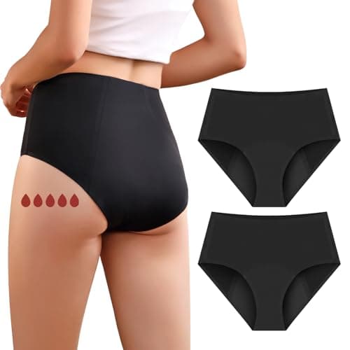 Carer Lote de 2 Bragas para Incontinencia Femenina de Alta Absorción Ropa Interior para la Menstruación con Protección Día y Noche Calzones Menstruales Protectores 50 ml a 100 ml Talla M