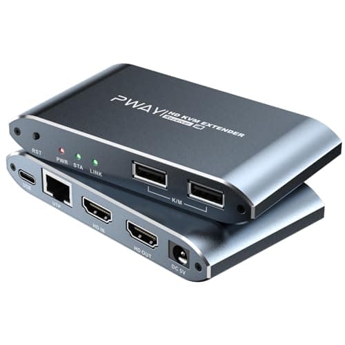 PW-DT265HK Extensor USB KVM HDMI de 492 pies/150 m para control remoto de teclado y mouse, transmite señal 1080P a través de Cat5e/6, admite uno a uno, USB 1.1 y salida en bucle