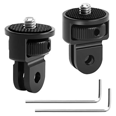 2 Piezas 1/4 Adaptadores de Trípode de Cámara, Aluminio Adaptador Giratorio de 360° Rosca Adaptador de Cámara para Trípode,Tripod Adapter Compatible con GoPro Xiaomi Sony Sjcam, Otras Cámaras Acción