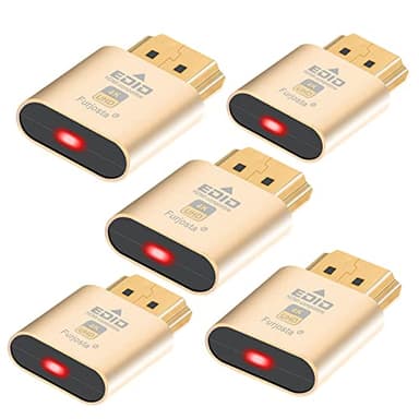 Furjosta DDC EDID - Enchufe simulado HDMI para pantalla sin cabeza, compatible con Windows Mac OSX Linux, ideal para computadora de escritorio, compatible con 3840 x 2160 @ 61 Hz 5P