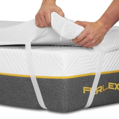 Ferlex - Topper ViscoGel Impermeable 5 cm | Topper viscoelástico 100% | Tejido Tencel Muy Suave y Fresco | Sobrecolchon Desenfundable y Lavable (105x190)