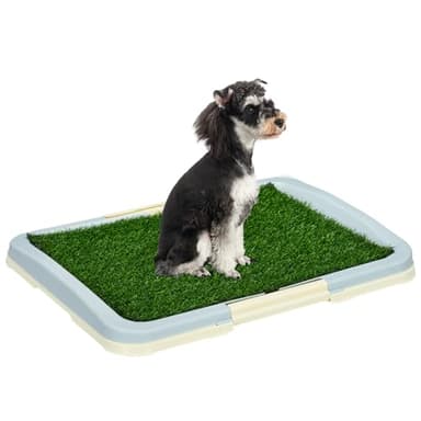 PawHut Inodoro para Perros Urinario para Perros con Césped Artificial Rejilla y Bandeja Desmontable en Exterior e Interior para Entrenamiento de Cachorros 63x48,5x6 cm Multicolor