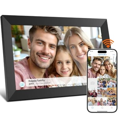 Marco de Fotos Digital WiFi 16GB, Marco Digital de Fotos de 10,1 Pulgadas, Comparta Fotos con el Marco Digital a Través de la Aplicación Desde Cualquier Lugar, Pantalla Táctil de 1280x800 (Black)