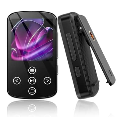 Reproductor MP3 Bluetooth con Clip: KOVCDVI Reproductor MP3 64GB con Altavoces FM Radio Recorder E-Book Reader Despertador OTG Soporte Tarjeta TF de hasta 128 GB para Correr de Viaje