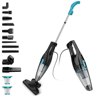 Genérico Aspiradora con Cable 2 en 1, 16 Kpa y Aspiradora Escoba con Cable, Aspiradora Vertical con Filtro HEPA para Suelos Duros, alfombras, Coches, Aspirador pequeño, Ligero y silencioso R3S