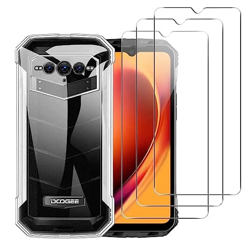 MEMELOKA Funda para DOOGEE Vmax 5G con 3 Piezas Cristal Templado, Ultrafino Transparente Suave TPU Silicona Anti-amarilleo Carcasa DOOGEE Vmax 5G[Anti-arañazos][Anti-Huellas]