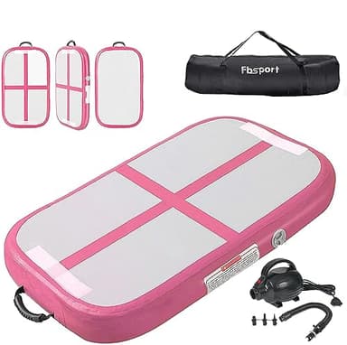 FBSPORT Airtrack Matte, 20 cm de alto, 60 cm de grosor, esterilla de gimnasia con bomba de aire, esterilla de entrenamiento con bolsa de transporte, esterilla de gimnasia para casa, al aire libre,