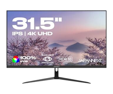 JapanNext Monitor 31.5" IPS 4K UHD (3840x2160) | Tecnología HDR | Inclinación Ajustable Altavoces Integrados Compatibilidad VESA | sRGB 100% G-Sync/FreeSync | Garantía de 3 años | JN-IPS315UHDR