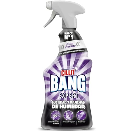 Cillit Bang Manchas de Humedad y Suciedad, potente limpiador juntas negras, baño, cocina, formato spray, 750 ml, El embalaje puede variar
